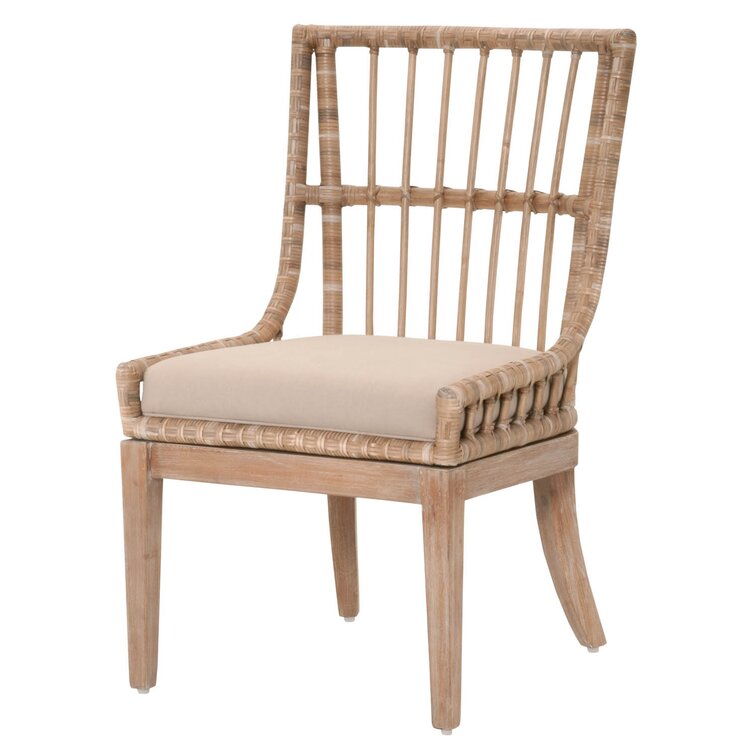 Cross back 2024 rattan dining chairs